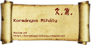 Kormányos Mihály névjegykártya